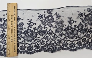 Vintage/Antique, Dr. Blue, Cotton Leavers Lace, 5 Yards - Picture 1 of 1