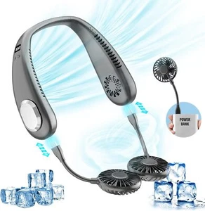 Portable Neck Fan, 9000mAh Hand Free Fan Air Black - Picture 1 of 7