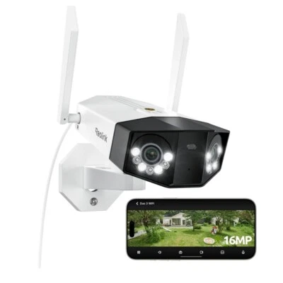 Reolink Duo 3 WiFi 16MP WiFi 6 Security Camera Outdoor WiFi 180° Panoramic View - Image 1 of 4