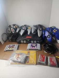 Nintendo 64 N64 Console Bundle W/ 3 Games, 5 Controllers, & 2 Memory Card . - Picture 1 of 17