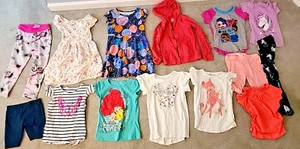 Girls Summer Lot Size 6 (W/ A Couple 6x)- 14 Pieces, Including 3 Disney Shirts - Picture 1 of 13
