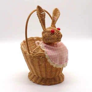 De colección Delantal Cesta de Conejo Tejido Mimbre Abuela Cocina Decoración Escenificación Película Prop - Imagen 1 de 12