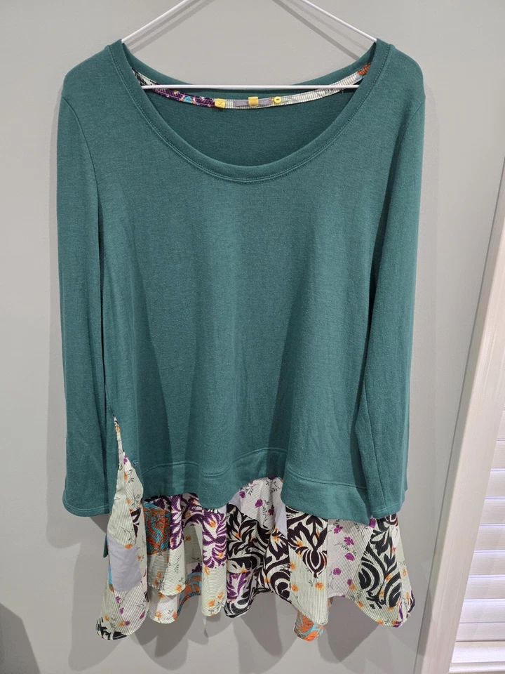Suéter Anthropologie LITTLE AMARILL BUTTON Verde L Boho Campesino Hada de cabaña Foto 1 de 3