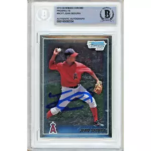 Jean Segura Auto 2010 Bowman Chrome Prospects #BCP7 Angels Signed Beckett Slab - Picture 1 of 6