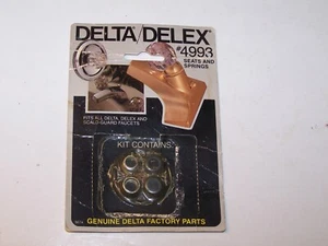 Vintage Delta Delex 4993 NIP new with card kit of 2 springs and 2 seats 1979 - Picture 1 of 5