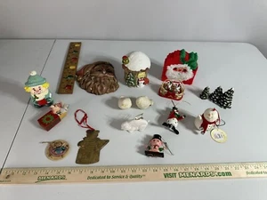 Misc Lot Christmas Xmas Ornaments Coin Banks Enesco Dept 56 Brass Bear Pigs - Picture 1 of 23