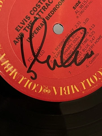 ELVIS COSTELLO Autographed Hand Signed LP Record “Imperial Bedroom" Vinyl Only Cover