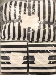 Pottery Barn Teen Emily Meritt Pirate Stripe Full Comforter Shams Heart Pillow - Picture 1 of 3