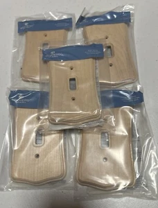 5x Brainerd Unfinished Birch Wood 1-Gang Single Toggle Light Switch Wall Plate - Picture 1 of 8