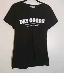 Chance Or Fate Women's NEW Black Dry Goods V-Neck Short Sleeve T-Shirt, Large. - Picture 1 of 4