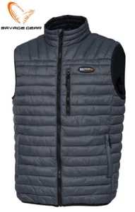 Savage Gear Ripple Quilt Vest Fishing Gilet Bodywarmer Castlerock Grey Quilted - Picture 1 of 3