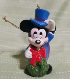 Vintage 1988 Schmid Mickey Mouse Christmas Ornament Warm Winter Ride - Picture 1 of 10