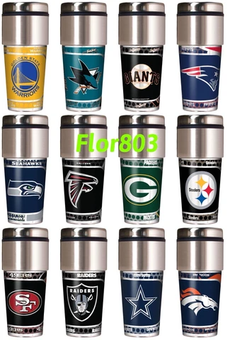 NFL ,NBA,MLB,NHL Team Travel Tumbler 16once Stainless Steel Coffee Mug Cover
