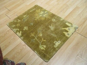 2x3 Modern Agra ABC Collection Vegetable Dye Handmade-knotted Wool Rug #1 - Picture 1 of 12