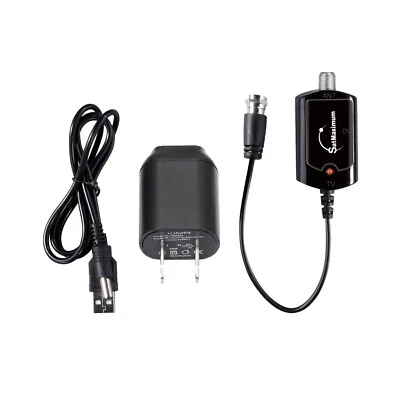HDTV Antenna Amplifier Signal Booster TV High Gain VHF UHF Channel Boost Indoor  - Image 1 of 4