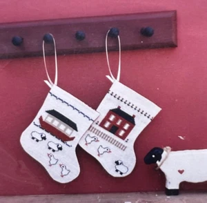 Counted Cross Stitch Miniature Christmas Stockings Kit Bobbie's - Picture 1 of 3