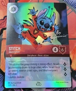 Tarjeta Lorcana Stitch - Abomination 21 D100 arte alternativo Disney100 promoción - Imagen 1 de 4