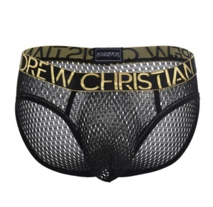 Andrew Christian Sexy Mesh Brief Men's NWT 92197 Black - Picture 1 of 4