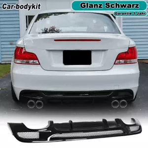 Glanz Schwarz Diffusor Heckschürze Für BMW 1er E82 M Paket 2007-13 Heckdiffusor - Bild 1 von 11