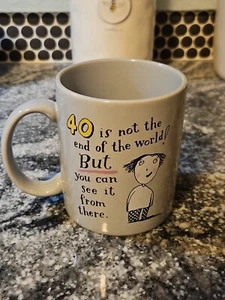 Cup Humor Birthday "40 Isn't End of World But you can See it .." Shoebox Mug - Picture 1 of 7