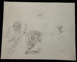 GARY LOCKE signiert handgezeichnet 1990er Magazin Cover Konzept Layout Kunst 18x24 #GL - Bild 1 von 2