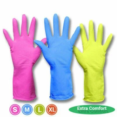 HOUSEHOLD RUBBER GLOVES NON ALLERGY LATEX, SUPREME WASHING UP CLEANING, FOOD - Image 1 of 4