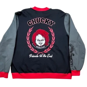 CHUCKY Wanna Play Black/Red Embroidered Jacket Adult XL Friends Til The End NWOT - Picture 1 of 11