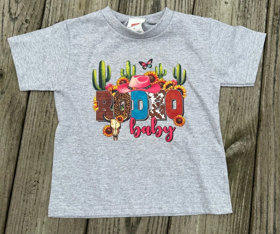 New Hanes Gray Cowboy Cowgirl Western Rodeo Baby Graphic T-Shirt Kids Size 3T - Image 1 of 2