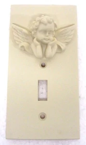 Nueva cubierta de luz de placa de interruptor de ángel querubín de cerámica 3D única victoriana  - Imagen 1 de 5