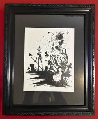 GRIS GRIMLY Original Artwork FRAMED Pen & Ink - Image 1 of 4