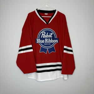 Maglia Hockey PBR Vintage anni 90 Pabst Nastro Blu Uomo Taglia Large Maglia Atletica - Foto 1 di 6