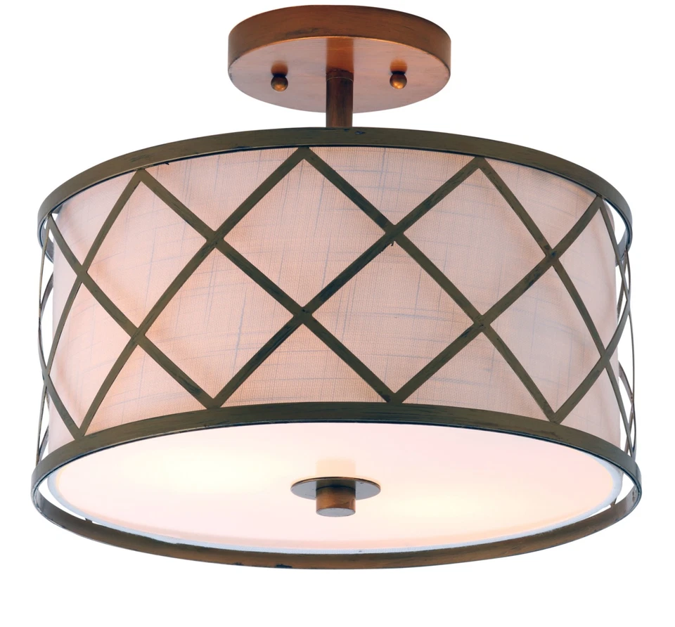 JONATHAN Y Iluminación JYL3505 Elizabeth 2 Luces 13"W LED Semi-Flush - Dorado Foto 1 de 4