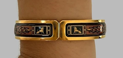 Pulsera Michaela Frey Wien Vintage Chapada en Oro 24k, Renacimiento Egipcio, Mediana  Foto 1 de 4