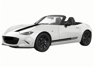 Car Hood Racing Stripe Side Sticker For Mazda Mx-5 Miata Roadster Graphics Decal - Picture 1 of 9