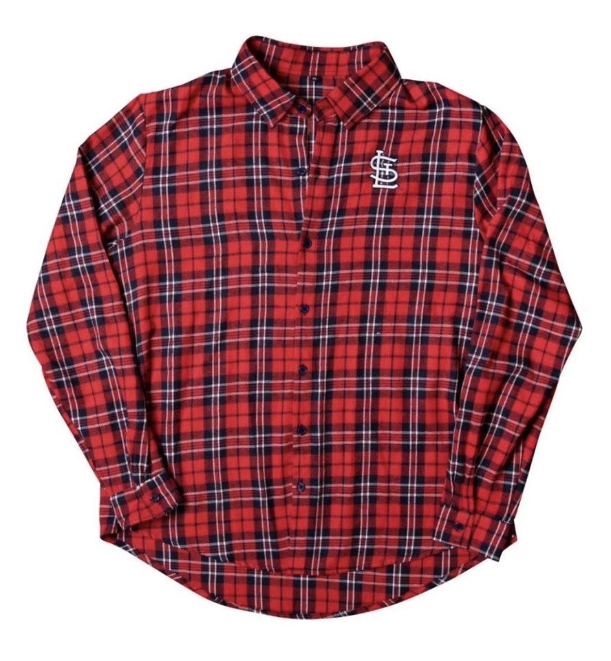 St Louis Cardinals Long sleeved Plaid Flannel Shirt - 9/21/25 SGA - Adult XL NIB - Image 1 of 1