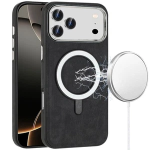 Funda para iPhone 17 PRO Cuero Vegano Suave Cubierta Círculo Magnético + Vidrio Templado - Imagen 1 de 3