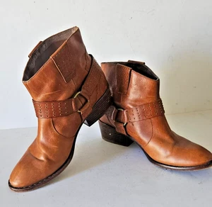Kork Ease Women's Katie Brown Leather Harness Ankle Bootie Size 8 EU 40 LOOK - Picture 1 of 9