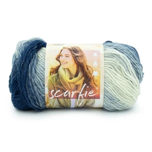 Lion Brand Scarfie Yarn-Blue/Cream - Picture 1 of 2
