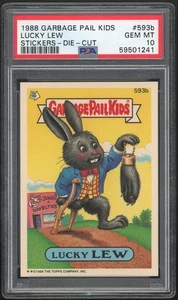Topps Garbage Pail Kids 15th Series #593b Lucky Lew PSA 10 GEM MINT Os15 Die-Cut - Picture 1 of 2