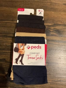 Damen Peds Komfort Hosensocken 6 Stück in Mustern & Farben halb blickdicht NEU - Bild 1 von 8