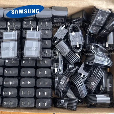 for Samsung Galaxy S10/S20/S21/S22+/A15 A16 A55 USB Wall Charger Block Cable Lot - Image 1 of 4