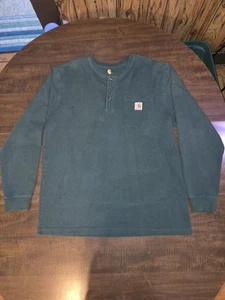 Carhartt Henley Hemd Herren Größe L Grün Original Fit Tasche - Bild 1 von 10