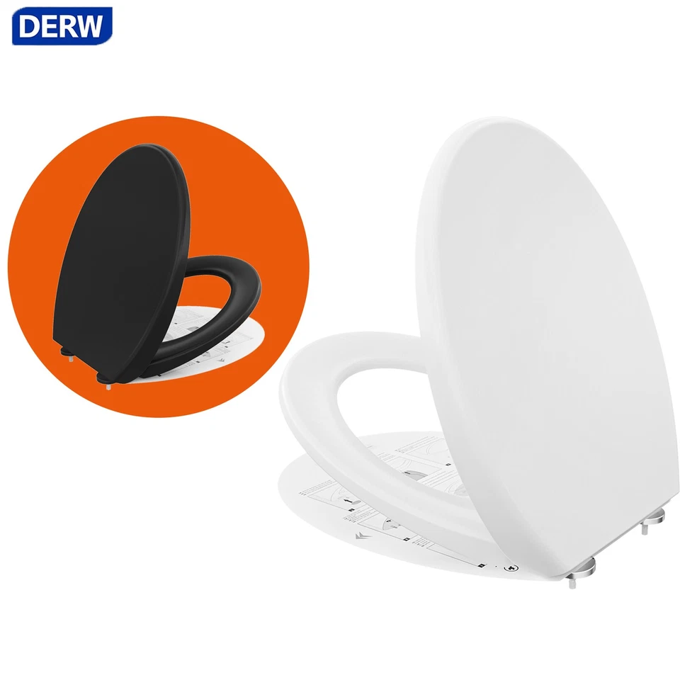 DERW MAX WC Sitz Toilettensitz Klodeckel Toilettendeckel mit Absenkautomatik Klobrille DE