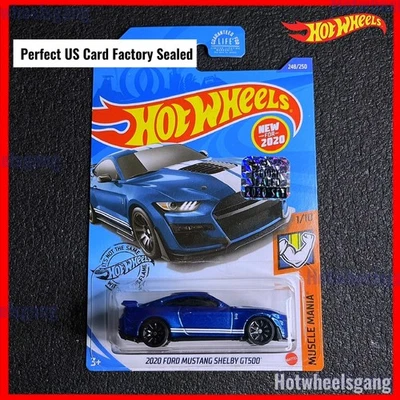 Hot Wheels 2020 Ford Mustang Shelby GT500 Factory Sealed US Card Blue Hotwheels - Image 1 of 4