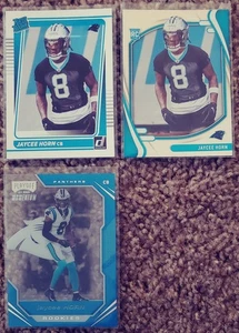 Lotto di 3 carte Jaycee Horn Rookie Donruss Rated Rookie Carolina Panthers - Foto 1 di 2