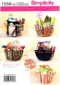 "Buckets Gone Wild!" Drawstring Organizer Simplicity 1556 UNCUT Pattern ©2013 - Picture 1 of 3