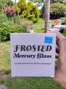 VTG Department 56 Frosted Mercury Glass Man in the Moon Ornament Gold Rhinestone - Picture 1 of 3