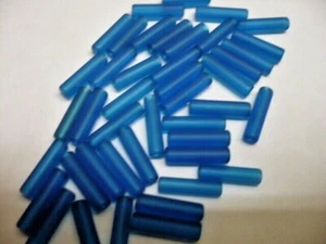 1970er American Vintage Ofen Glas Capri blau Röhre Perlen 12 x 3 mm G73M-17 - Bild 1 von 6