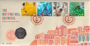 GB 1998 EURO Stars BU 50p Coin on Royal Mail/Mint Notting Hill Carnival FDC - Picture 1 of 4