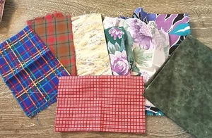 Vintage Cotton Blend Floral Fabric 8 Pieces Quilting Doll Clothes - Picture 1 of 1